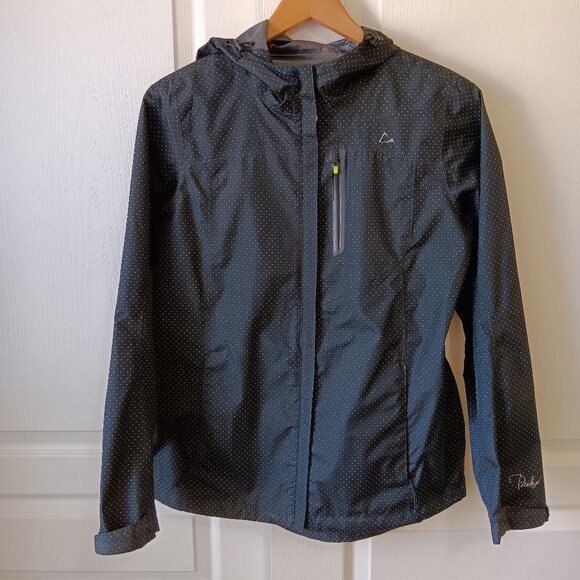 Paradox Women's Black Green Polka Dot Rain Jacket Size S - Picture 1 of 16